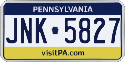 PA license plate JNK5827