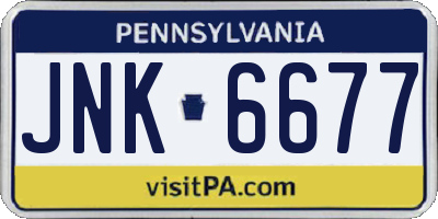 PA license plate JNK6677