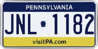 PA license plate JNL1182