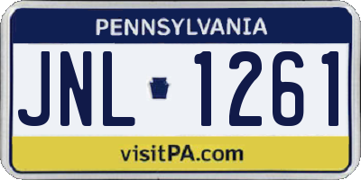 PA license plate JNL1261