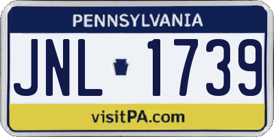 PA license plate JNL1739