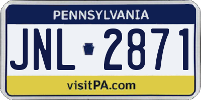 PA license plate JNL2871