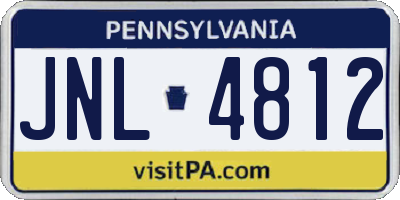 PA license plate JNL4812