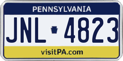 PA license plate JNL4823