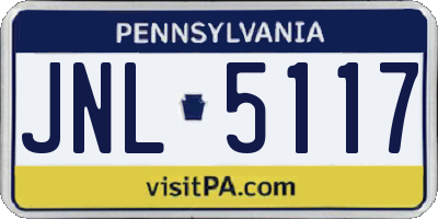 PA license plate JNL5117