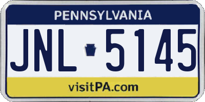 PA license plate JNL5145