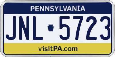 PA license plate JNL5723