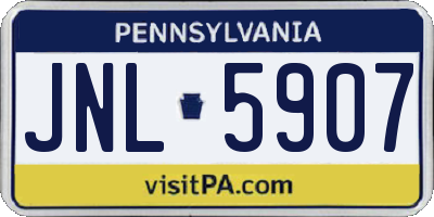 PA license plate JNL5907
