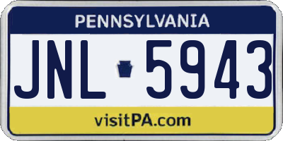 PA license plate JNL5943