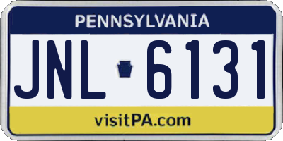 PA license plate JNL6131