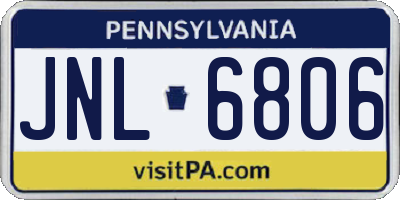 PA license plate JNL6806