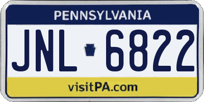 PA license plate JNL6822