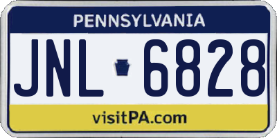 PA license plate JNL6828