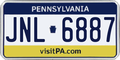 PA license plate JNL6887