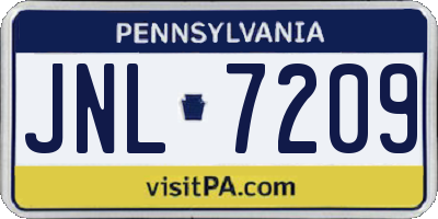 PA license plate JNL7209