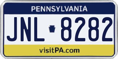 PA license plate JNL8282