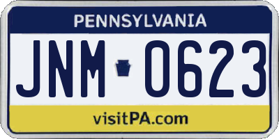 PA license plate JNM0623
