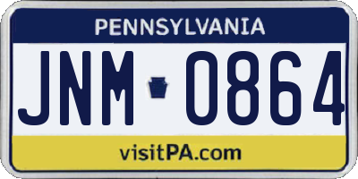 PA license plate JNM0864