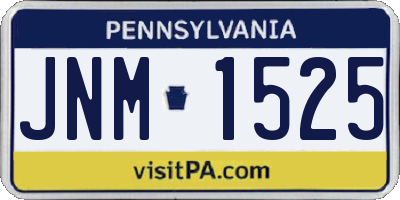 PA license plate JNM1525