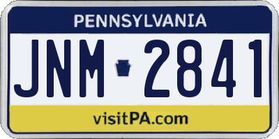PA license plate JNM2841