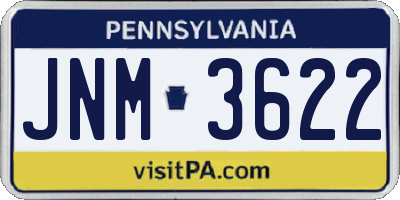 PA license plate JNM3622
