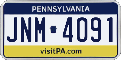 PA license plate JNM4091