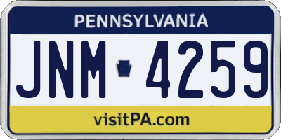 PA license plate JNM4259