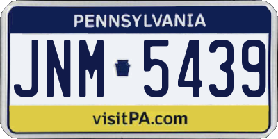 PA license plate JNM5439