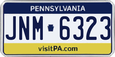 PA license plate JNM6323