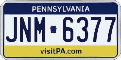 PA license plate JNM6377