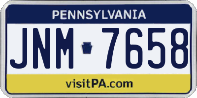 PA license plate JNM7658