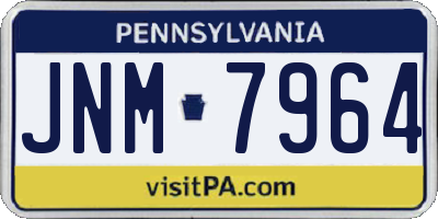 PA license plate JNM7964