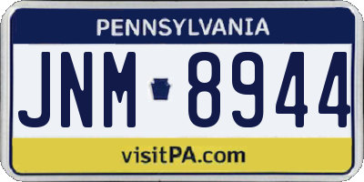 PA license plate JNM8944