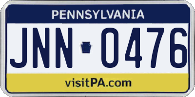 PA license plate JNN0476