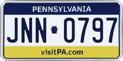 PA license plate JNN0797