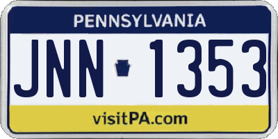 PA license plate JNN1353