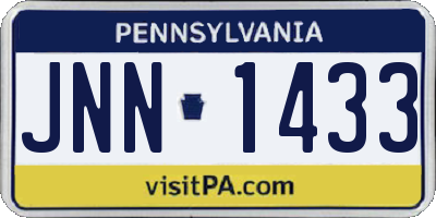 PA license plate JNN1433