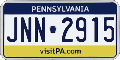 PA license plate JNN2915
