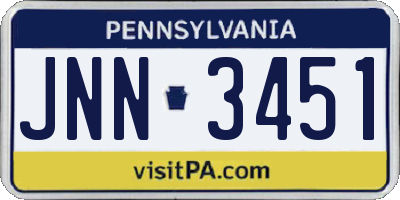 PA license plate JNN3451