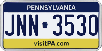 PA license plate JNN3530
