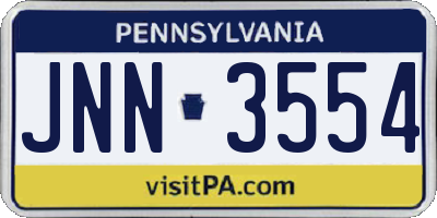 PA license plate JNN3554