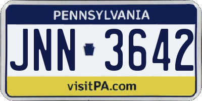PA license plate JNN3642