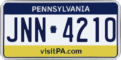 PA license plate JNN4210