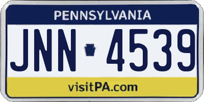 PA license plate JNN4539