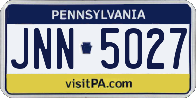 PA license plate JNN5027