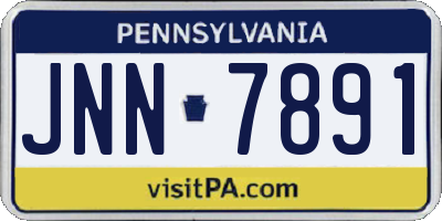 PA license plate JNN7891