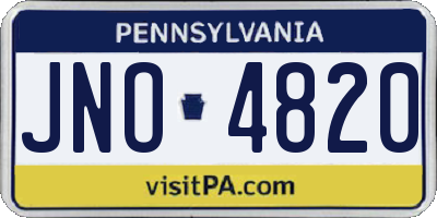 PA license plate JNO4820