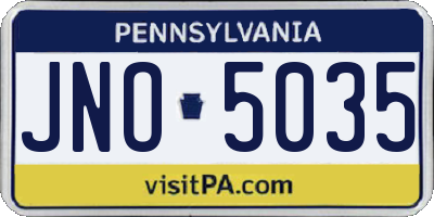 PA license plate JNO5035