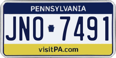 PA license plate JNO7491