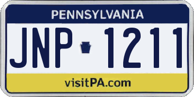 PA license plate JNP1211